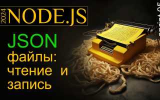 Как читать и записывать файлы JSON в Node.js эффективно и просто