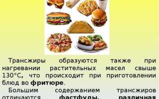 Трансжиры — влияние на организм
